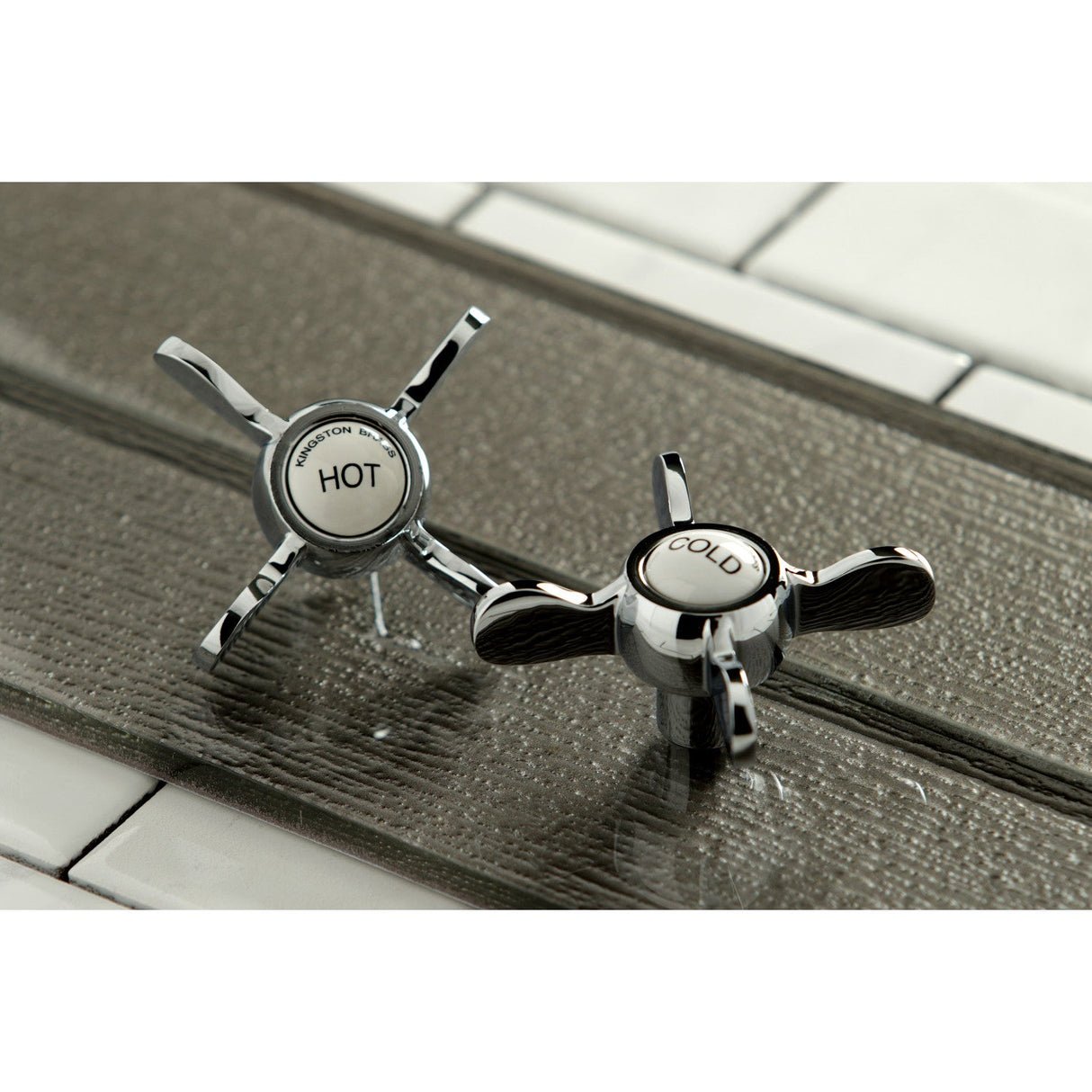 Essex KS245C Three-Handle 2-Hole Tub Wall Mount Clawfoot Tub Faucet with Handshower, Polished Chrome