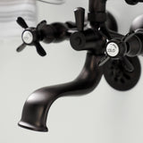 Essex KS245ORB Three-Handle 2-Hole Tub Wall Mount Clawfoot Tub Faucet with Handshower, Oil Rubbed Bronze