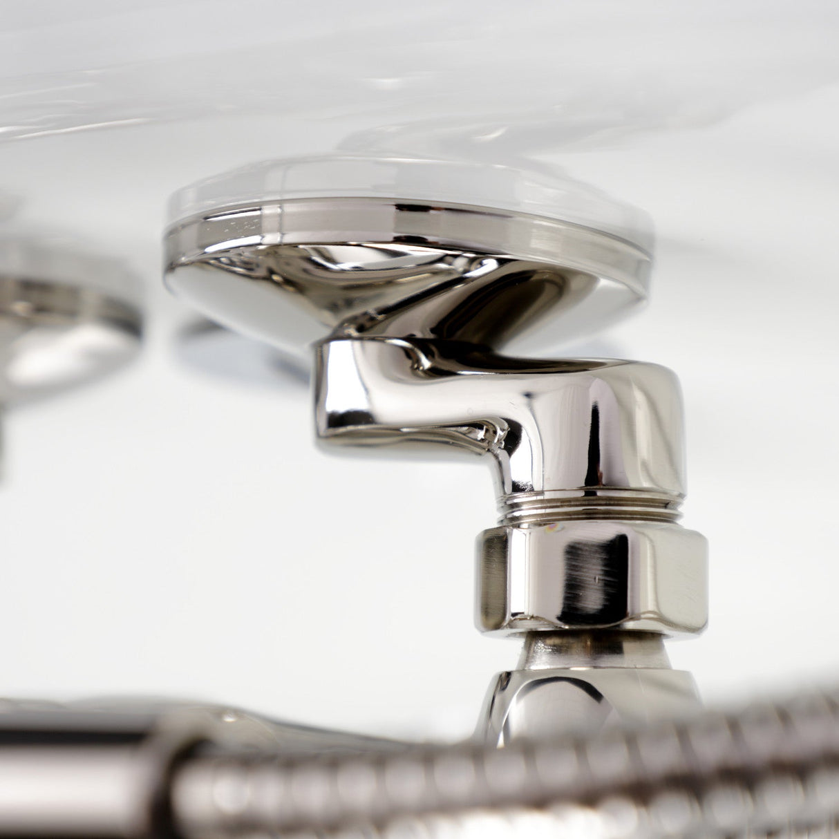 Essex KS245PN Three-Handle 2-Hole Tub Wall Mount Clawfoot Tub Faucet with Handshower, Polished Nickel
