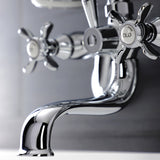 Essex KS246C Three-Handle 2-Hole Wall Mount Clawfoot Tub Faucet with Handshower, Polished Chrome