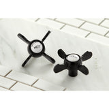 Essex KS246MB Three-Handle 2-Hole Wall Mount Clawfoot Tub Faucet with Handshower, Matte Black