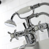 Essex KS247C Three-Handle 2-Hole Deck Mount Clawfoot Tub Faucet with Handshower, Polished Chrome