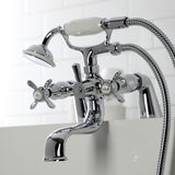 Essex KS247C Three-Handle 2-Hole Deck Mount Clawfoot Tub Faucet with Handshower, Polished Chrome
