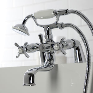 Essex KS247C Three-Handle 2-Hole Deck Mount Clawfoot Tub Faucet with Handshower, Polished Chrome