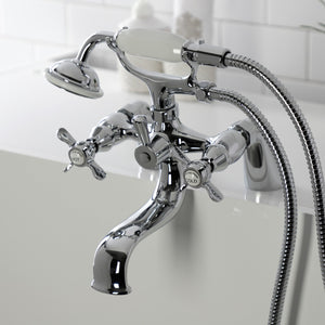 Essex KS247C Three-Handle 2-Hole Deck Mount Clawfoot Tub Faucet with Handshower, Polished Chrome