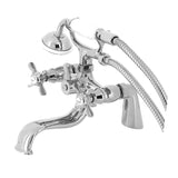 Essex KS247C Three-Handle 2-Hole Deck Mount Clawfoot Tub Faucet with Handshower, Polished Chrome