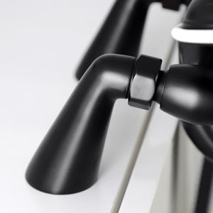 Essex KS247MB Three-Handle 2-Hole Deck Mount Clawfoot Tub Faucet with Handshower, Matte Black