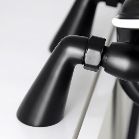 Essex KS247MB Three-Handle 2-Hole Deck Mount Clawfoot Tub Faucet with Handshower, Matte Black