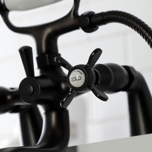 Essex KS247ORB Three-Handle 2-Hole Deck Mount Clawfoot Tub Faucet with Handshower, Oil Rubbed Bronze