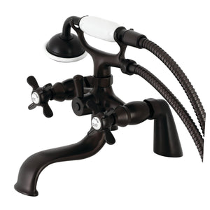 Essex KS247ORB Three-Handle 2-Hole Deck Mount Clawfoot Tub Faucet with Handshower, Oil Rubbed Bronze