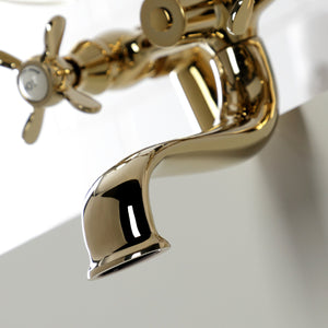 Essex KS247PB Three-Handle 2-Hole Deck Mount Clawfoot Tub Faucet with Handshower, Polished Brass
