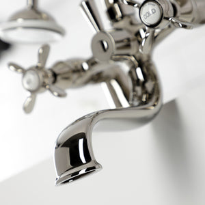 Essex KS247PN Three-Handle 2-Hole Deck Mount Clawfoot Tub Faucet with Handshower, Polished Nickel