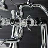 Essex KS248C Three-Handle 2-Hole Deck Mount Clawfoot Tub Faucet with Handshower, Polished Chrome