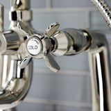Essex KS248PN Three-Handle 2-Hole Deck Mount Clawfoot Tub Faucet with Handshower, Polished Nickel