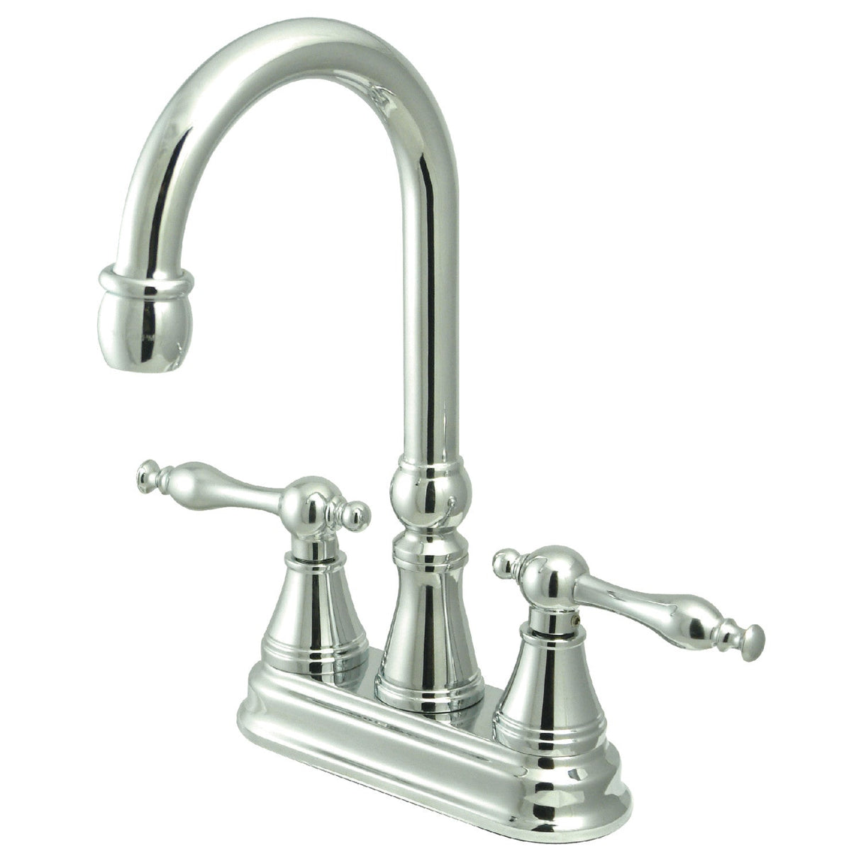 Naples KS2491NL Two-Handle 2-Hole Deck Mount Bar Faucet, Polished Chrome