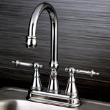 Templeton KS2491TL Two-Handle 2-Hole Deck Mount Bar Faucet, Polished Chrome