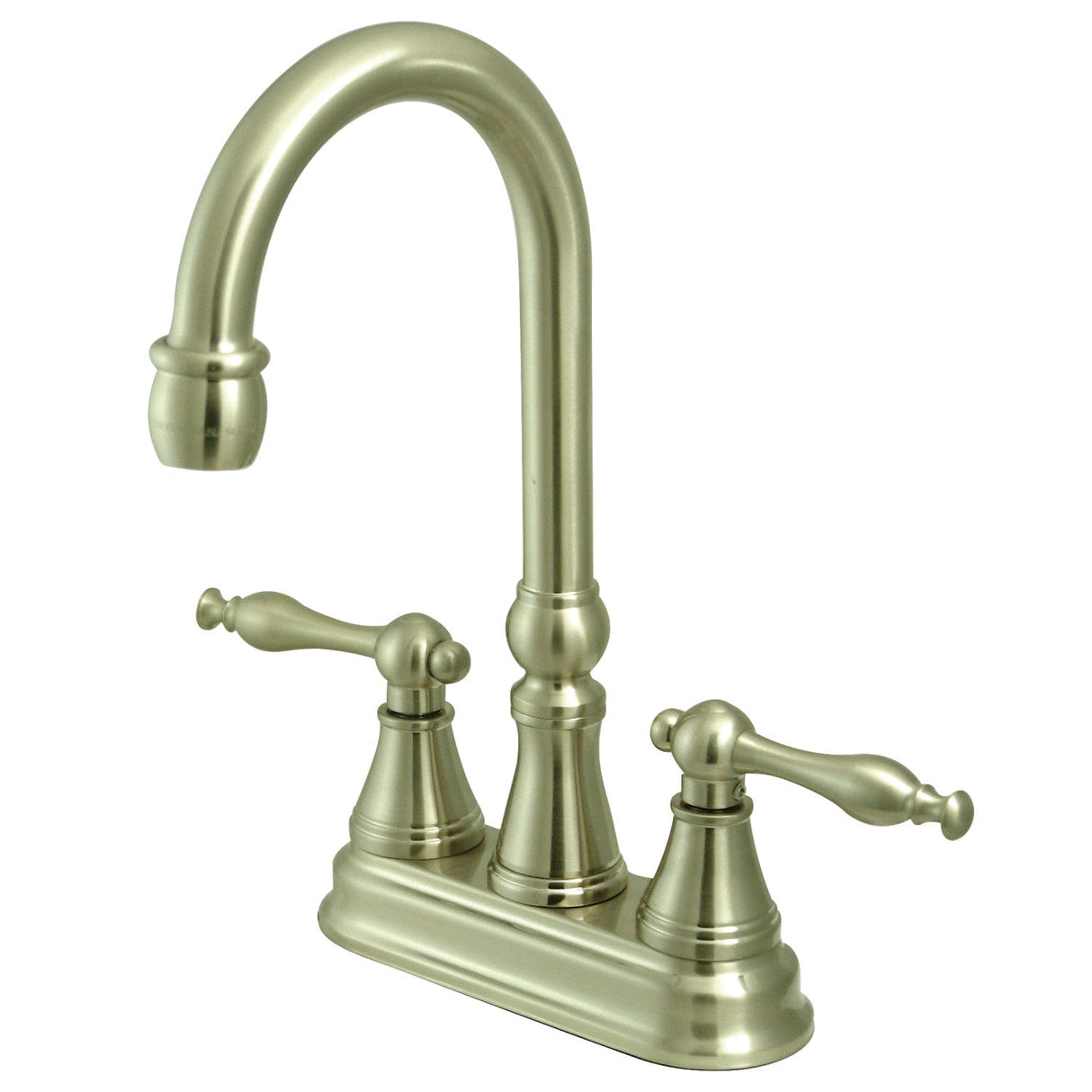 Naples KS2498NL Two-Handle 2-Hole Deck Mount Bar Faucet, Brushed Nickel