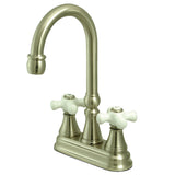 Governor KS2498PX Two-Handle 2-Hole Deck Mount Bar Faucet, Brushed Nickel