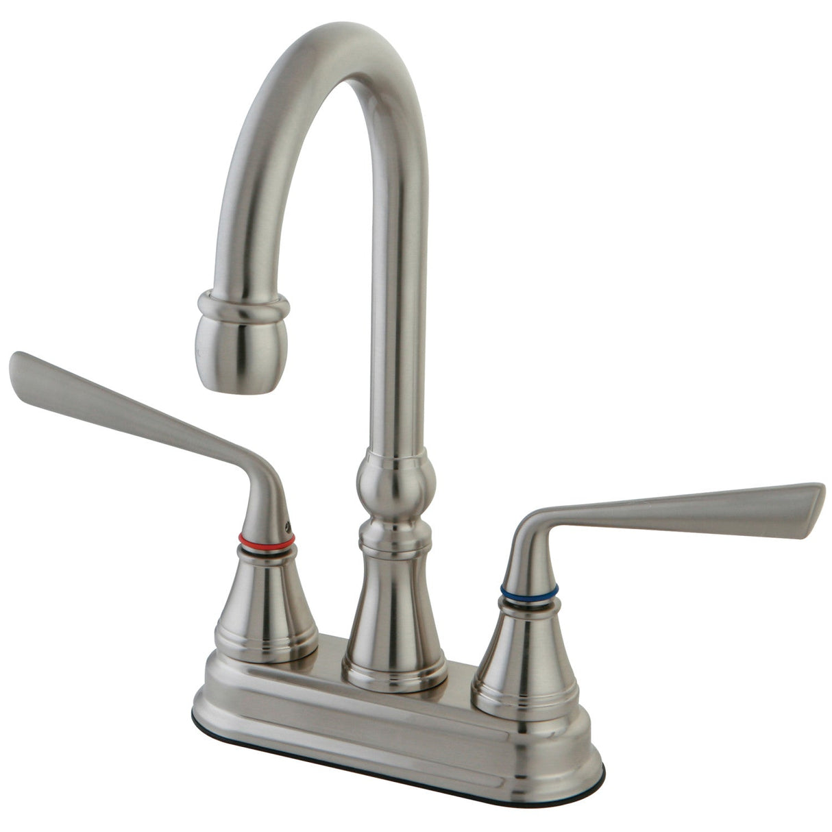 Silver Sage KS2498ZL Two-Handle 2-Hole Deck Mount Bar Faucet, Brushed Nickel