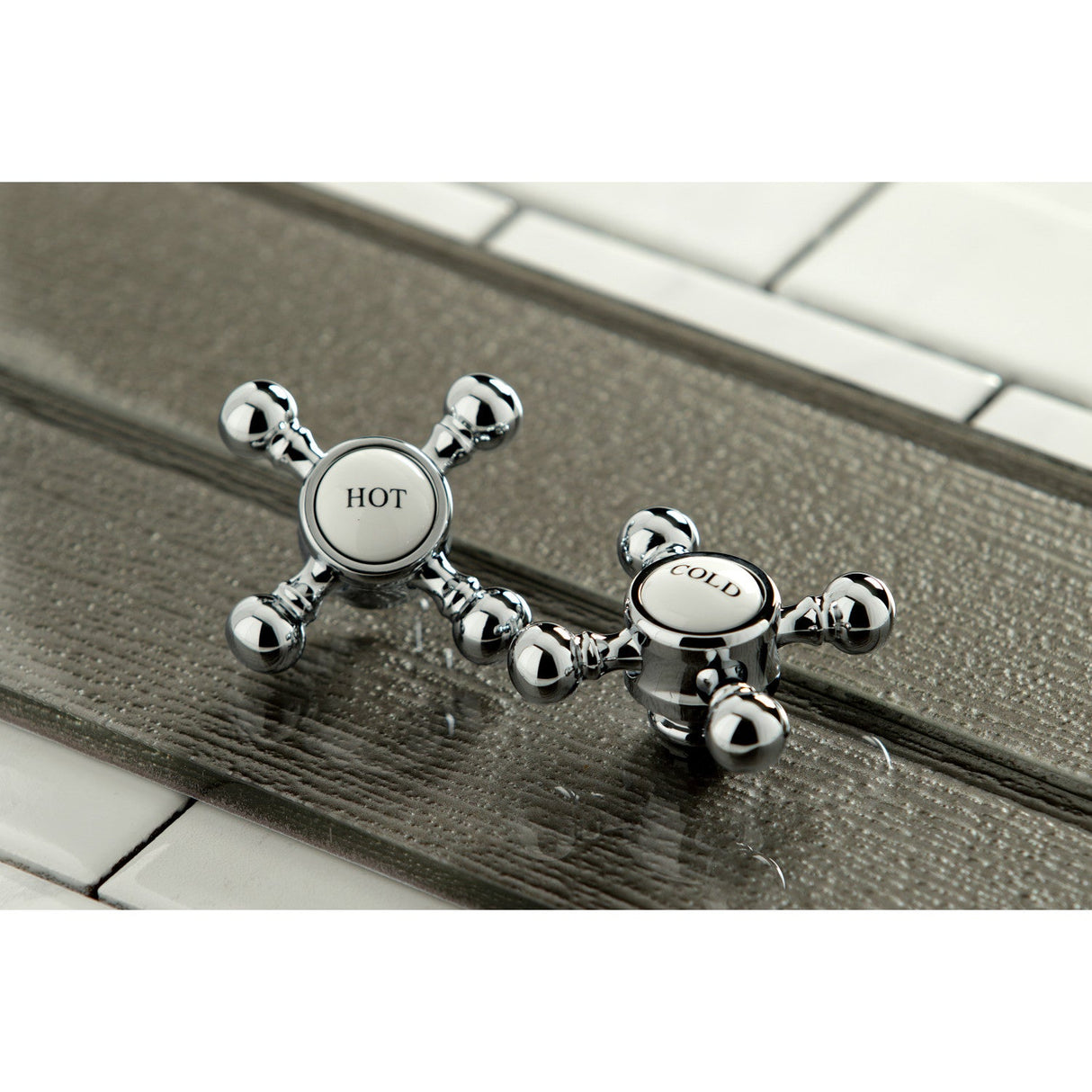 Vintage KS2611BX Two-Handle 3-Hole Deck Mount 4" Centerset Bathroom Faucet with Brass Pop-Up, Polished Chrome