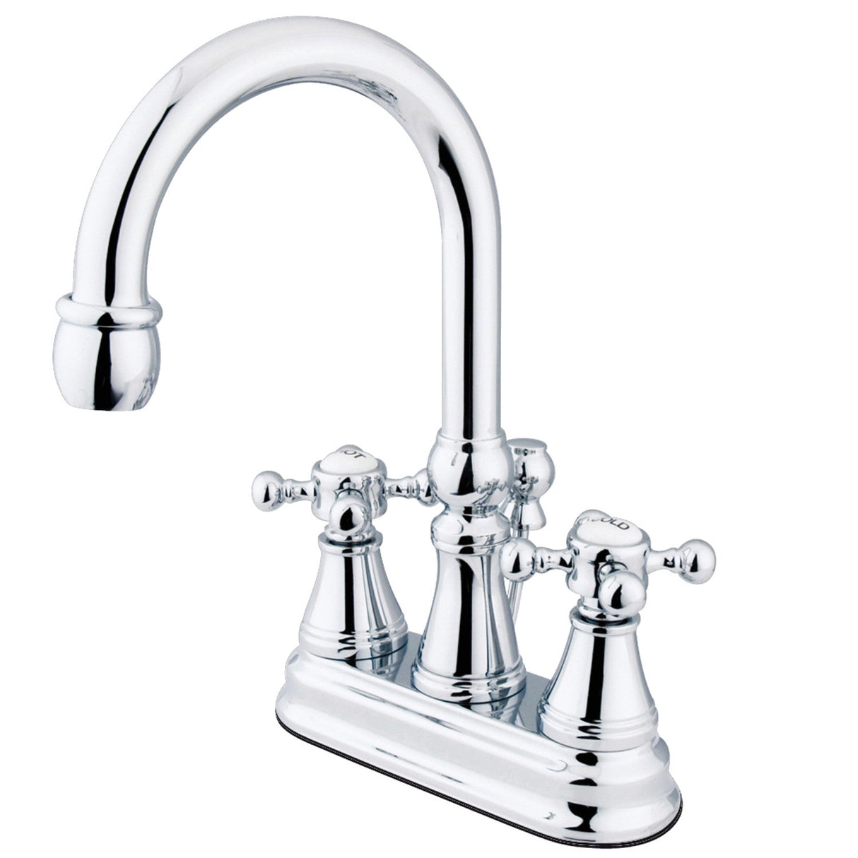 Vintage KS2611BX Two-Handle 3-Hole Deck Mount 4" Centerset Bathroom Faucet with Brass Pop-Up, Polished Chrome
