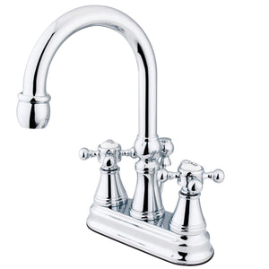 Vintage KS2611BX Two-Handle 3-Hole Deck Mount 4" Centerset Bathroom Faucet with Brass Pop-Up, Polished Chrome