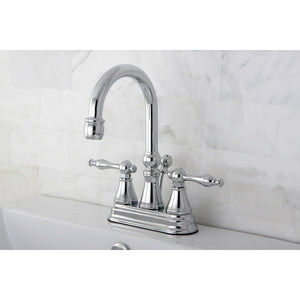 Naples KS2611NL Two-Handle 3-Hole Deck Mount 4" Centerset Bathroom Faucet with Brass Pop-Up, Polished Chrome
