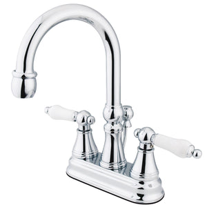 Governor KS2611PL Two-Handle 3-Hole Deck Mount 4" Centerset Bathroom Faucet with Brass Pop-Up, Polished Chrome