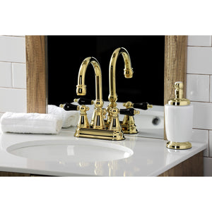 Duchess KS2612PKL Two-Handle Deck Mount 4" Centerset Bathroom Faucet with Brass Pop-Up, Polished Brass