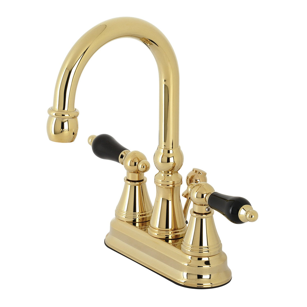 Duchess KS2612PKL Two-Handle Deck Mount 4" Centerset Bathroom Faucet with Brass Pop-Up, Polished Brass