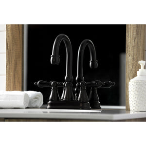Duchess KS2615PKL Two-Handle Deck Mount 4" Centerset Bathroom Faucet with Brass Pop-Up, Oil Rubbed Bronze