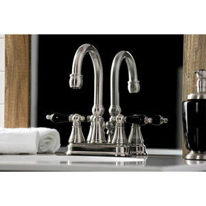 Duchess KS2618PKL Two-Handle Deck Mount 4" Centerset Bathroom Faucet with Brass Pop-Up, Brushed Nickel