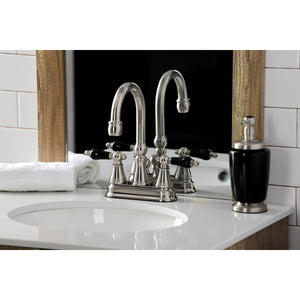 Duchess KS2618PKL Two-Handle Deck Mount 4" Centerset Bathroom Faucet with Brass Pop-Up, Brushed Nickel