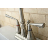 Silver Sage KS2618ZL Two-Handle 3-Hole Deck Mount 4" Centerset Bathroom Faucet with Brass Pop-Up, Brushed Nickel