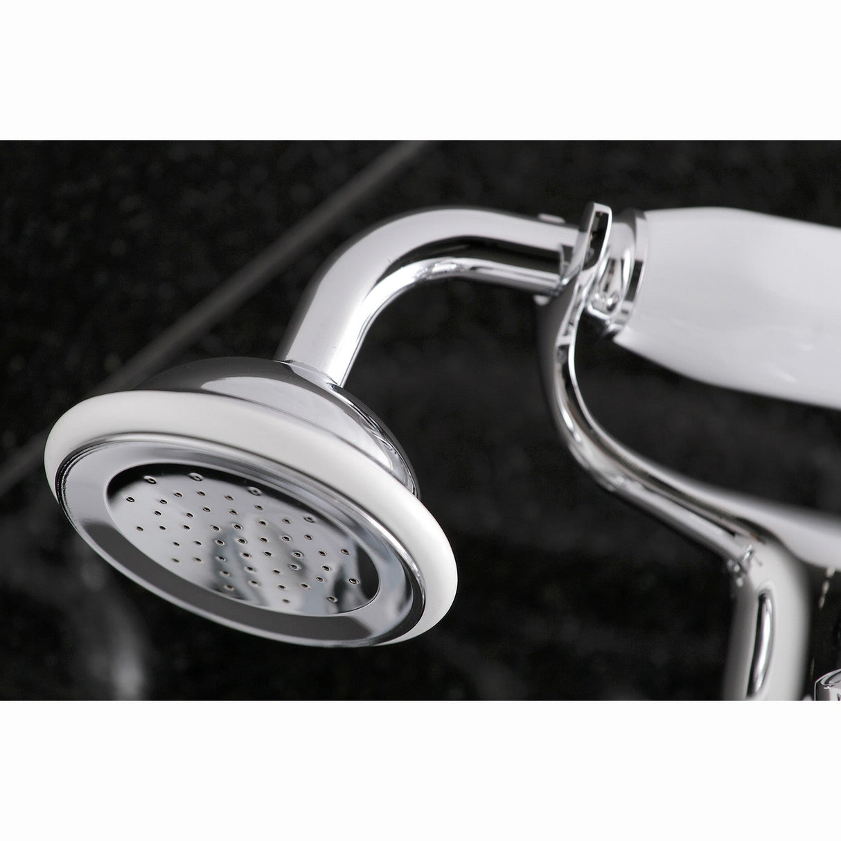 Kingston KS265C Three-Handle 2-Hole Tub Wall Mount Clawfoot Tub Faucet with Hand Shower, Polished Chrome