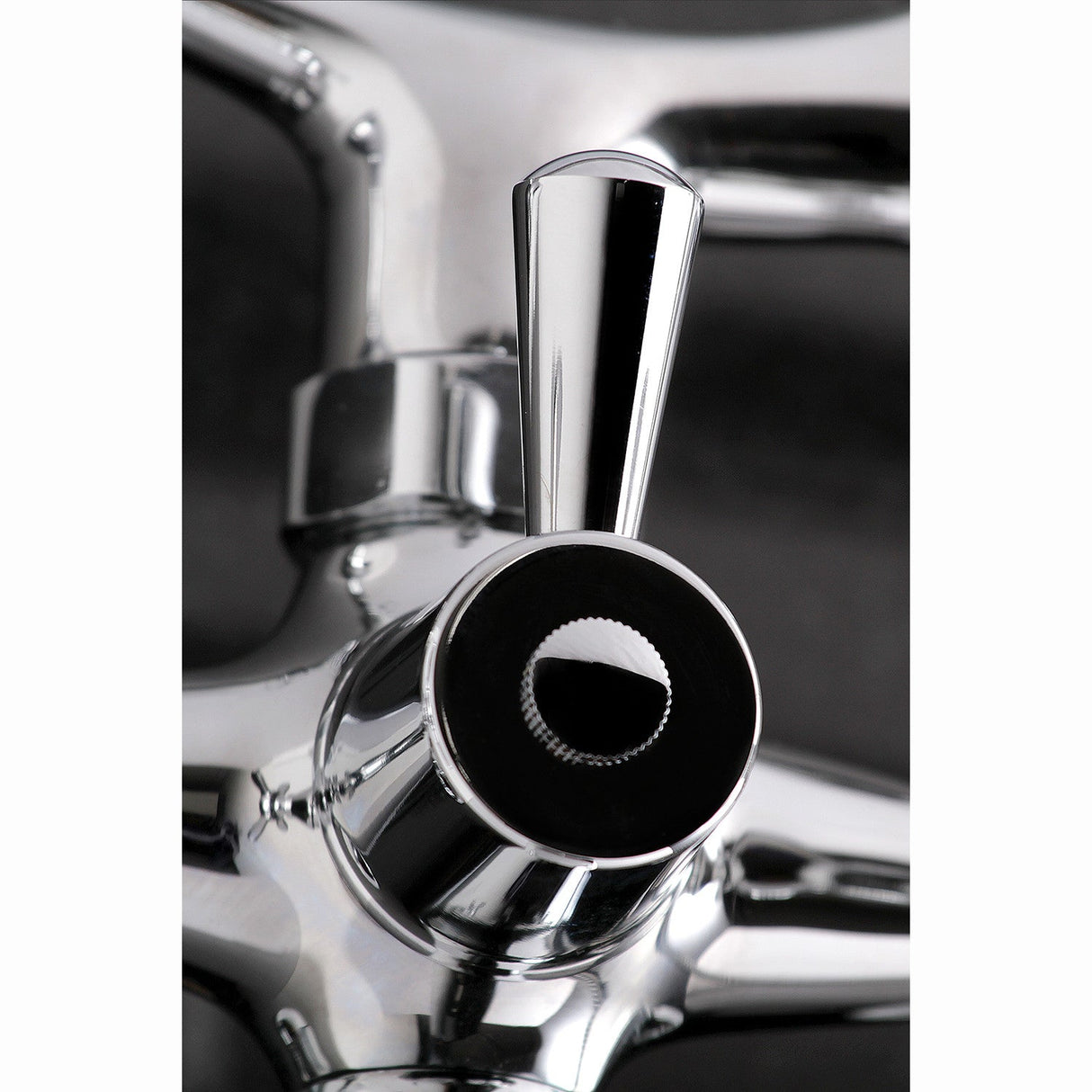 Kingston KS265C Three-Handle 2-Hole Tub Wall Mount Clawfoot Tub Faucet with Hand Shower, Polished Chrome