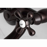 Kingston KS265ORB Three-Handle 2-Hole Tub Wall Mount Clawfoot Tub Faucet with Hand Shower, Oil Rubbed Bronze
