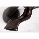 Kingston KS265ORB Three-Handle 2-Hole Tub Wall Mount Clawfoot Tub Faucet with Hand Shower, Oil Rubbed Bronze