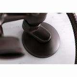 Kingston KS265ORB Three-Handle 2-Hole Tub Wall Mount Clawfoot Tub Faucet with Hand Shower, Oil Rubbed Bronze