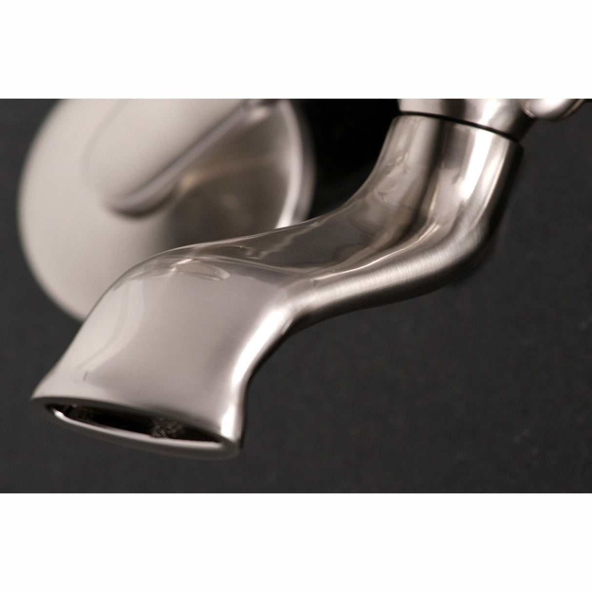 Kingston KS265SN Three-Handle 2-Hole Tub Wall Mount Clawfoot Tub Faucet with Hand Shower, Brushed Nickel