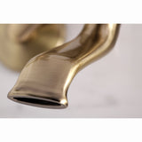 Kingston KS266AB Two-Handle 2-Hole Wall Mount Clawfoot Tub Faucet with Hand Shower, Antique Brass