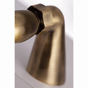 Kingston KS267AB Three-Handle 2-Hole Deck Mount Clawfoot Tub Faucet with Hand Shower, Antique Brass