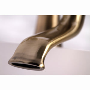 Kingston KS267AB Three-Handle 2-Hole Deck Mount Clawfoot Tub Faucet with Hand Shower, Antique Brass