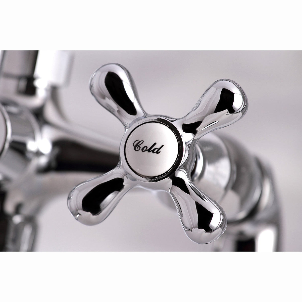 Kingston KS267C Three-Handle 2-Hole Deck Mount Clawfoot Tub Faucet with Hand Shower, Polished Chrome