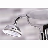 Kingston KS267C Three-Handle 2-Hole Deck Mount Clawfoot Tub Faucet with Hand Shower, Polished Chrome