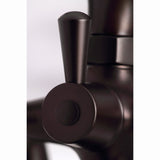 Kingston KS267ORB Three-Handle 2-Hole Deck Mount Clawfoot Tub Faucet with Hand Shower, Oil Rubbed Bronze