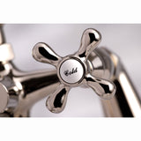 Kingston KS267PN Three-Handle 2-Hole Deck Mount Clawfoot Tub Faucet with Hand Shower, Polished Nickel