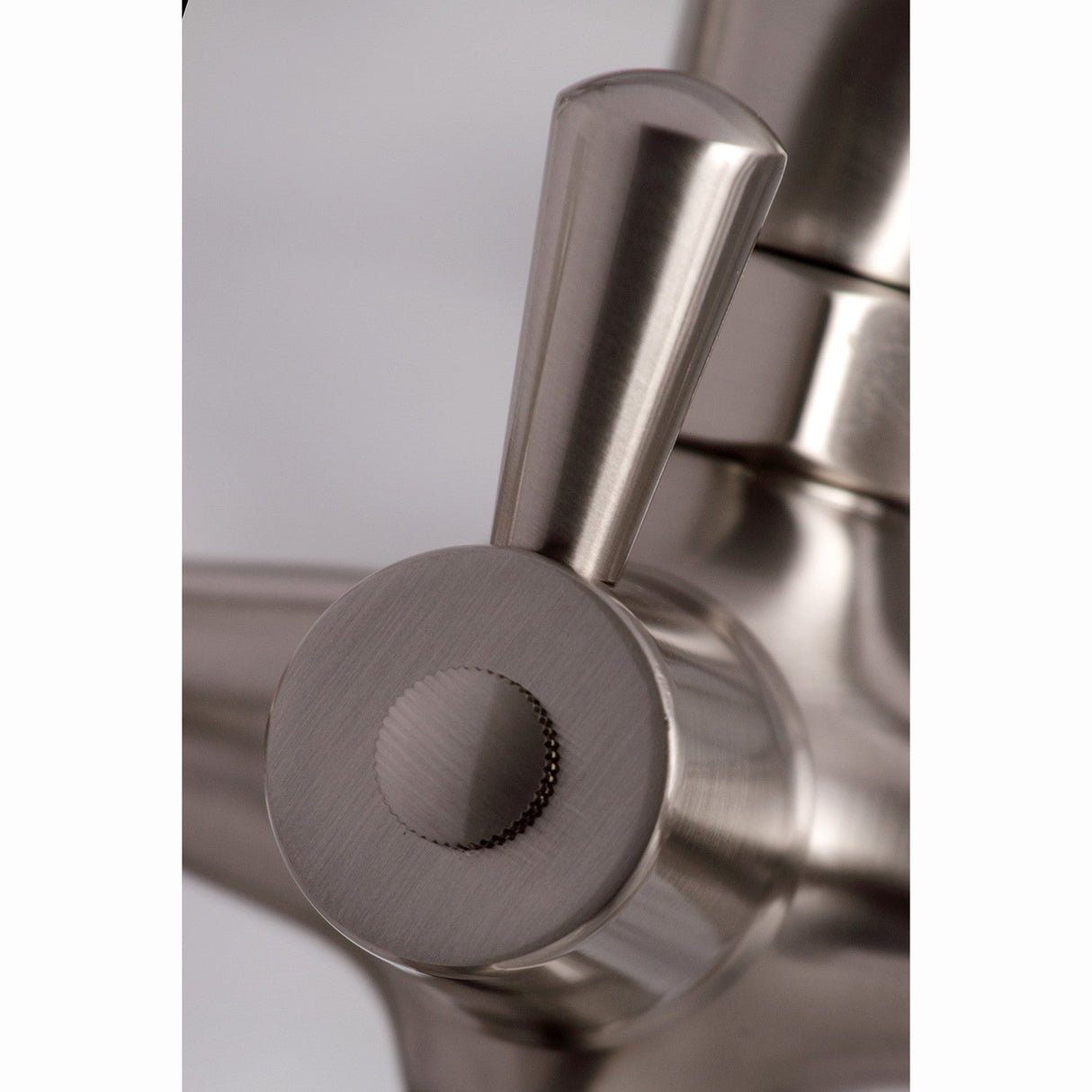 Kingston KS267SN Three-Handle 2-Hole Deck Mount Clawfoot Tub Faucet with Hand Shower, Brushed Nickel