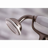 Kingston KS267SN Three-Handle 2-Hole Deck Mount Clawfoot Tub Faucet with Hand Shower, Brushed Nickel