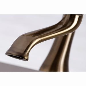 Kingston KS268AB Three-Handle 2-Hole Deck Mount Clawfoot Tub Faucet with Hand Shower, Antique Brass